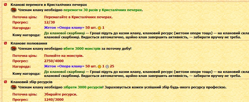 Кланові активності